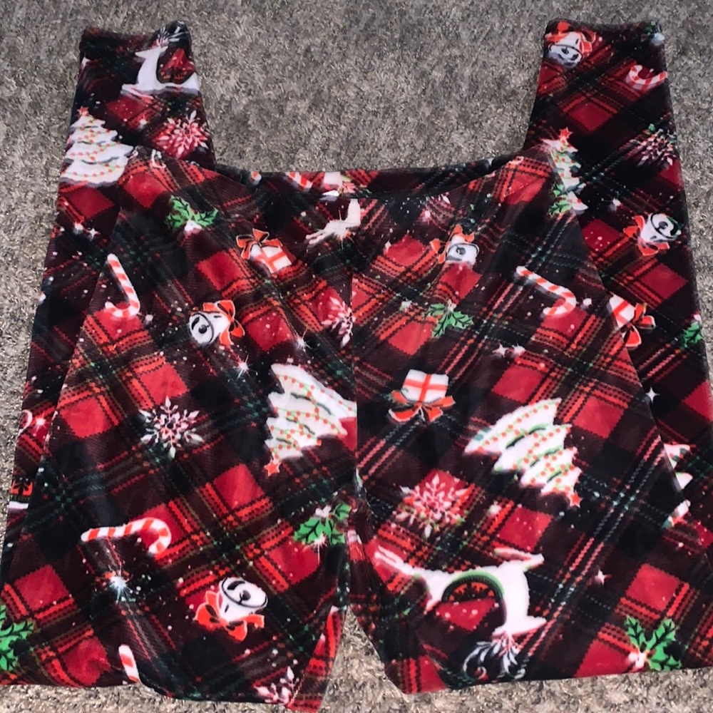 Christmas velvet leggings